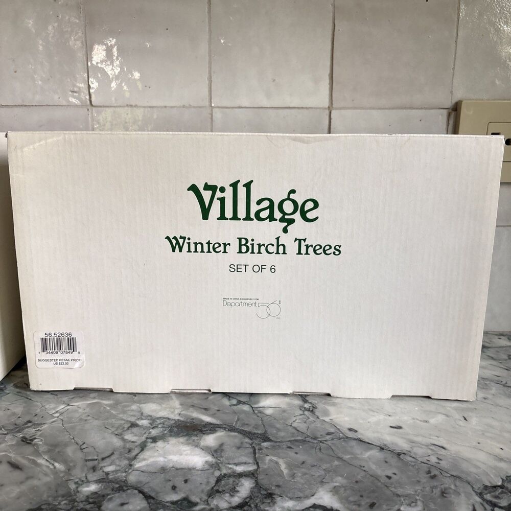 Vintage Department 56 Winter Birch Trees 1996 Village Set Of 6 🎄